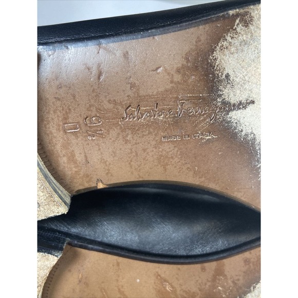 Salvatore Ferragamo Kiltie Loafer Black Fringe Tassel Leather Round Toe Sz 9.5 - Picture 10 of 10